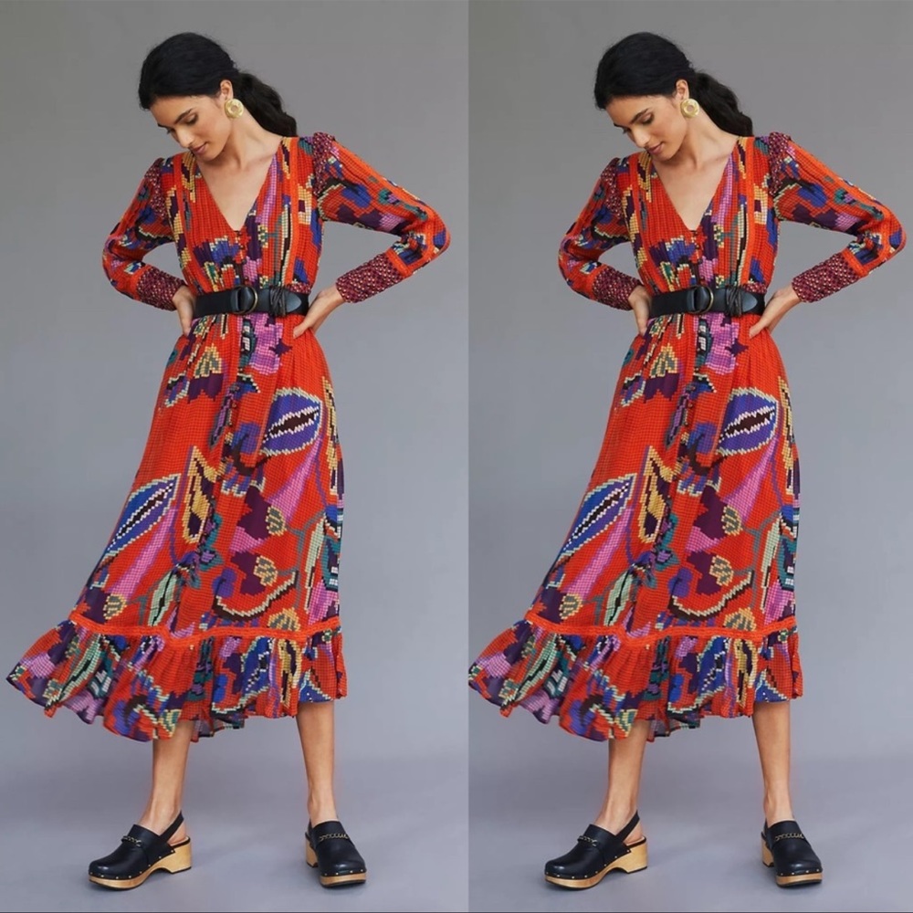 New anthropologie Tropical Maxi Dress sz XL